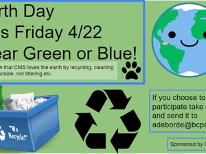 Earth Day wear green or blue
